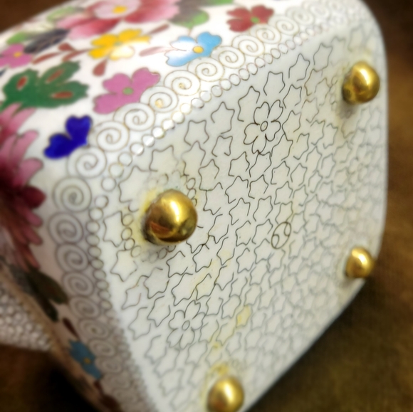 Antique Cloisonne Millefluer Teapot Inhaba Nanaho - Picture 4 of 8